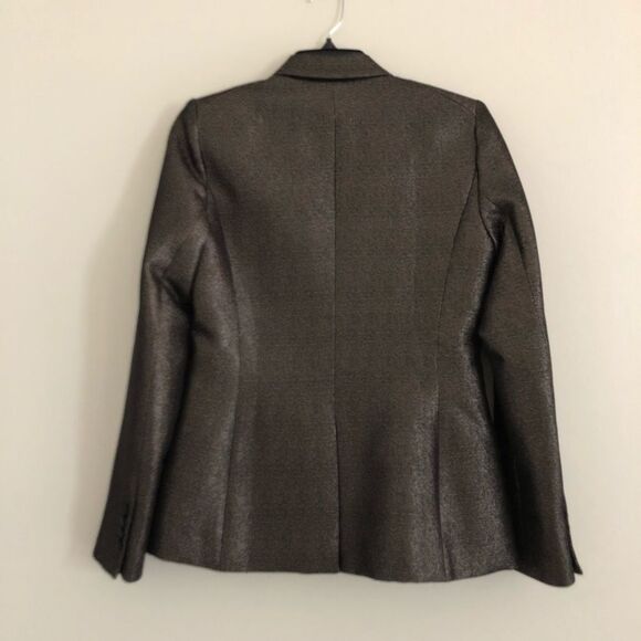 NWT VERONICA BEARD Cutaway Blazer Jacket Sz 2 Metallic Evening Cocktail Office - Picture 2 of 12